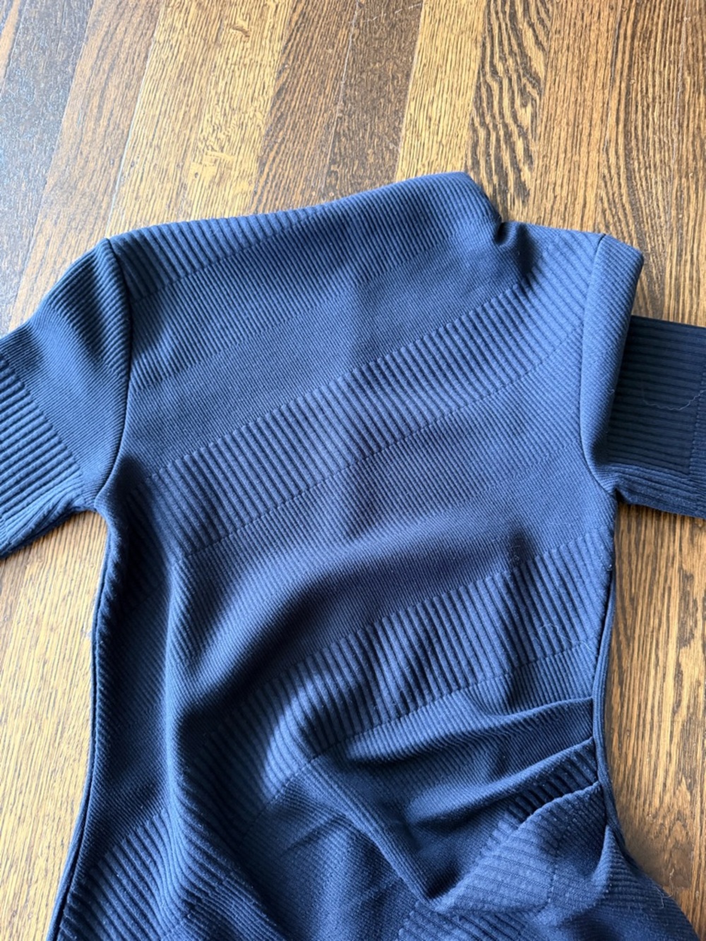 Modern Citizen Evie ribbed Knit Jersey Dress Navy Textured Midi Dress small - Picture 4 of 9